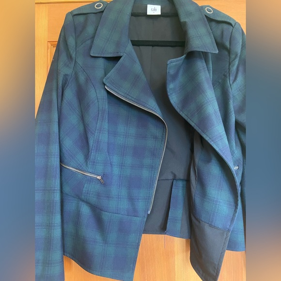 CAbi | Green Blue Tartan Moto Jacket - Picture 6 of 15